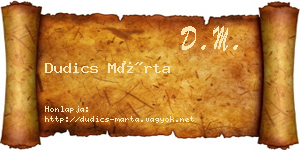 Dudics Márta névjegykártya